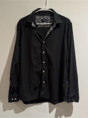 Stone Rose Black Luxury Button Down Dress Shirt L Worn Once